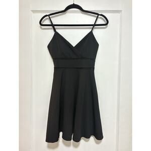 Jun & Ivy Black Fit Flare Dress Size Small Sleeveless Spaghetti Strap Lined